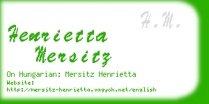 henrietta mersitz business card